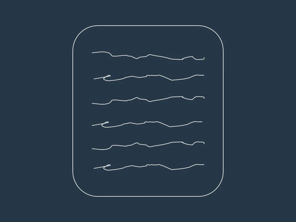 Desenho de Andreia Ramos de um bloco de notas concetual e minimalista