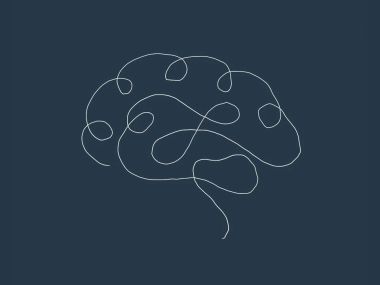 Desenho de Andreia Ramos de Cérebro simplista e concetual