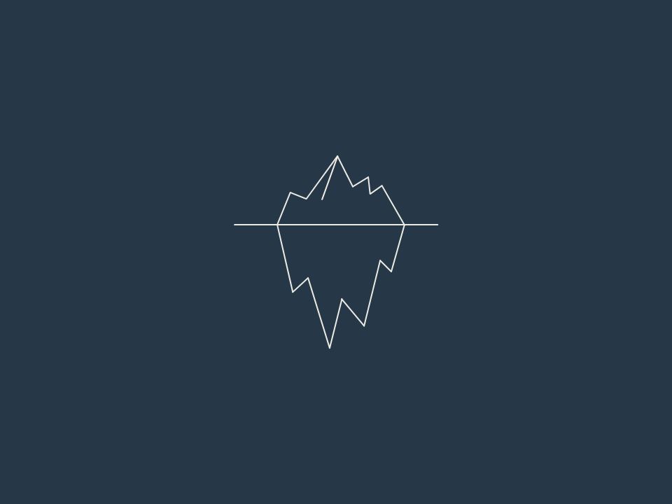 Imagem simplista de um iceberg a simbolizar as razões subjacentes ao preço das consultas de psicologia