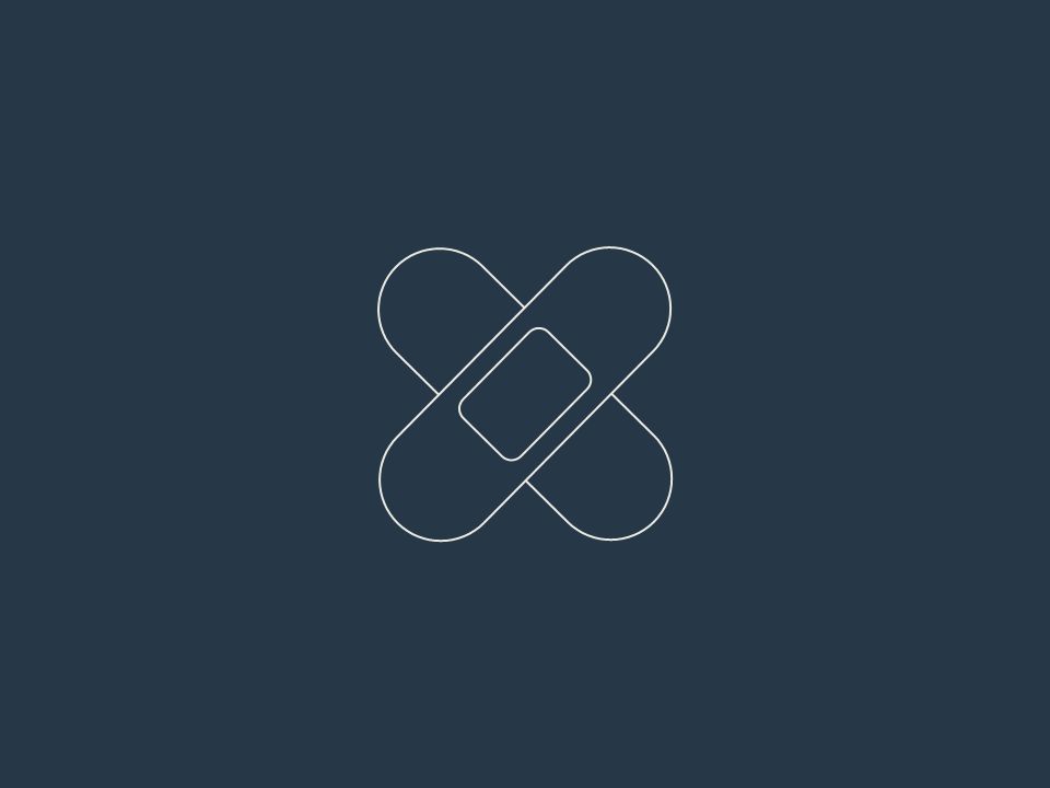 Imagem simplista de dois pensos a simbolizar as feridas da autocrítica